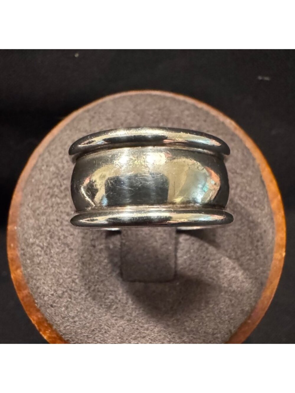 Solid Sterling Silver 925 Wide Band 9.9mm Width Cigar Band Ring Size 6.75